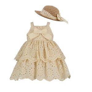 Blueberi Boulevard Baby Girls' Eyelet Sundress Hat no included
